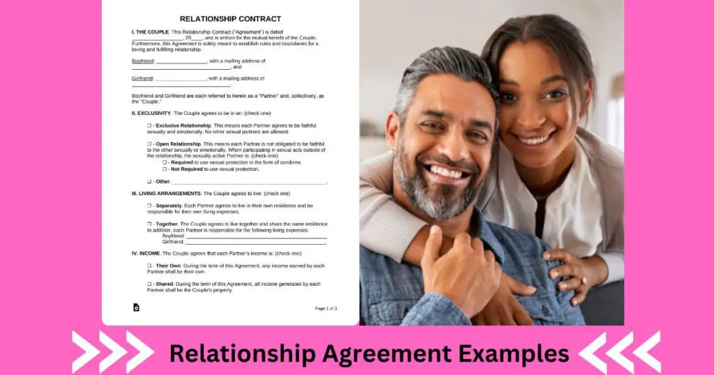 Relationship Agreement Examples